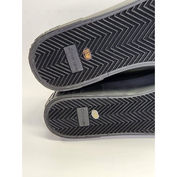 Calvin Klein Reon Lace-Up Sneaker Size 11.5 M Black PU Casual Shoe - Picture 12 of 13